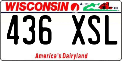 WI license plate 436XSL