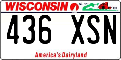 WI license plate 436XSN