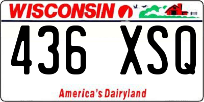 WI license plate 436XSQ