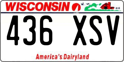 WI license plate 436XSV