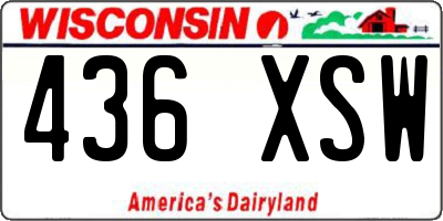 WI license plate 436XSW