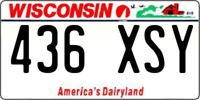 WI license plate 436XSY