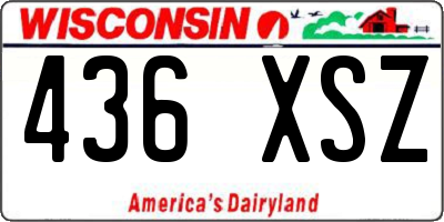WI license plate 436XSZ