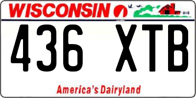 WI license plate 436XTB