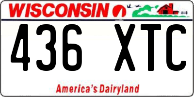WI license plate 436XTC