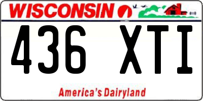 WI license plate 436XTI