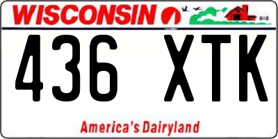 WI license plate 436XTK