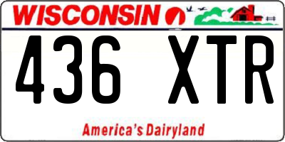WI license plate 436XTR