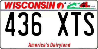 WI license plate 436XTS