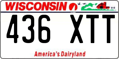 WI license plate 436XTT