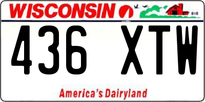 WI license plate 436XTW