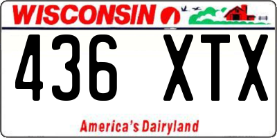 WI license plate 436XTX