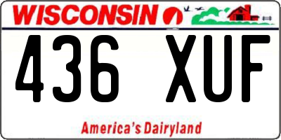 WI license plate 436XUF
