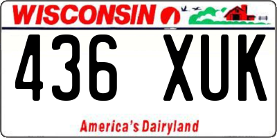 WI license plate 436XUK