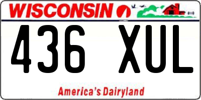 WI license plate 436XUL