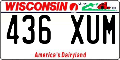 WI license plate 436XUM