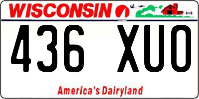 WI license plate 436XUO