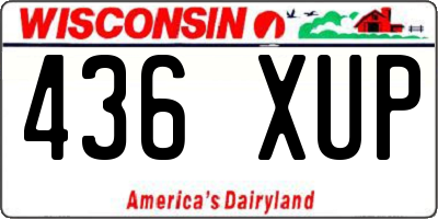 WI license plate 436XUP