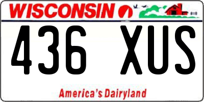 WI license plate 436XUS