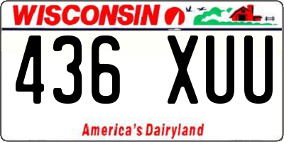 WI license plate 436XUU