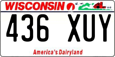 WI license plate 436XUY
