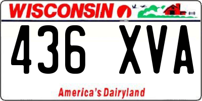 WI license plate 436XVA