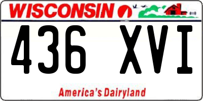 WI license plate 436XVI