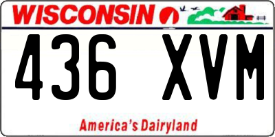 WI license plate 436XVM