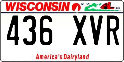 WI license plate 436XVR