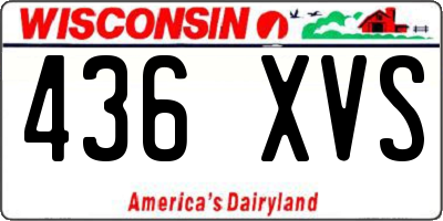 WI license plate 436XVS