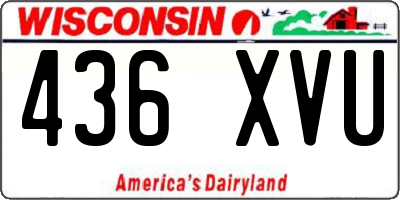 WI license plate 436XVU