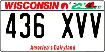WI license plate 436XVV