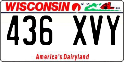 WI license plate 436XVY