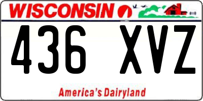 WI license plate 436XVZ