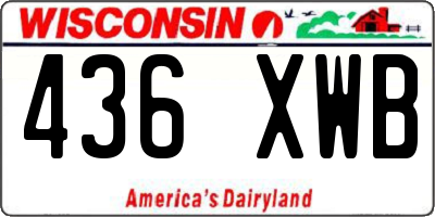 WI license plate 436XWB