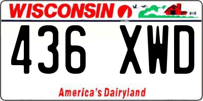 WI license plate 436XWD