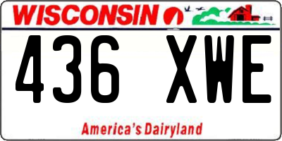 WI license plate 436XWE
