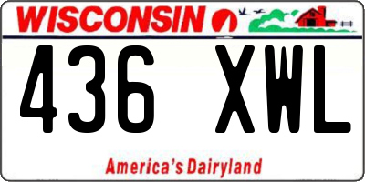 WI license plate 436XWL