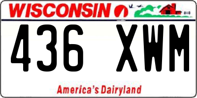 WI license plate 436XWM