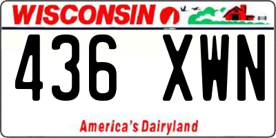 WI license plate 436XWN
