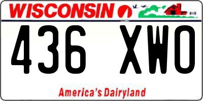 WI license plate 436XWO