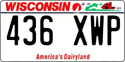 WI license plate 436XWP