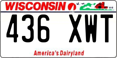 WI license plate 436XWT