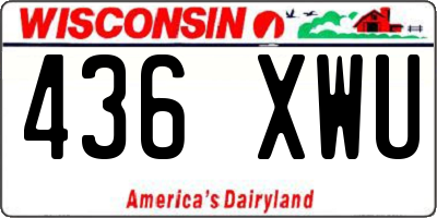WI license plate 436XWU