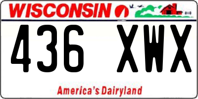 WI license plate 436XWX