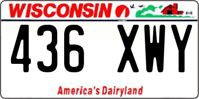 WI license plate 436XWY