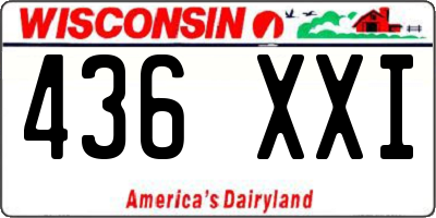 WI license plate 436XXI