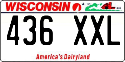 WI license plate 436XXL