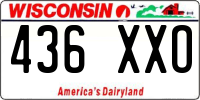 WI license plate 436XXO
