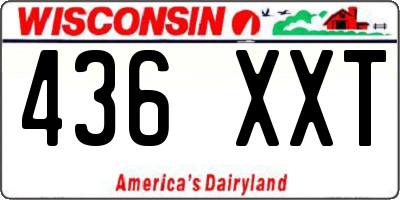 WI license plate 436XXT
